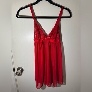 Elegant Red Lace Chemise